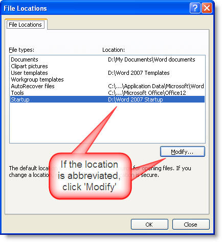 office 2007 change clipart location