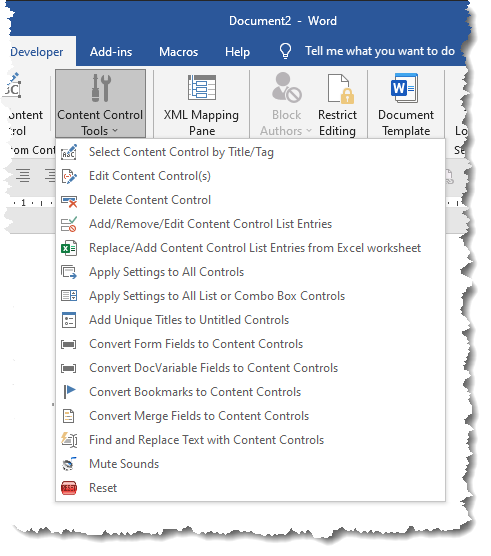 microsoft word content control conditional fields